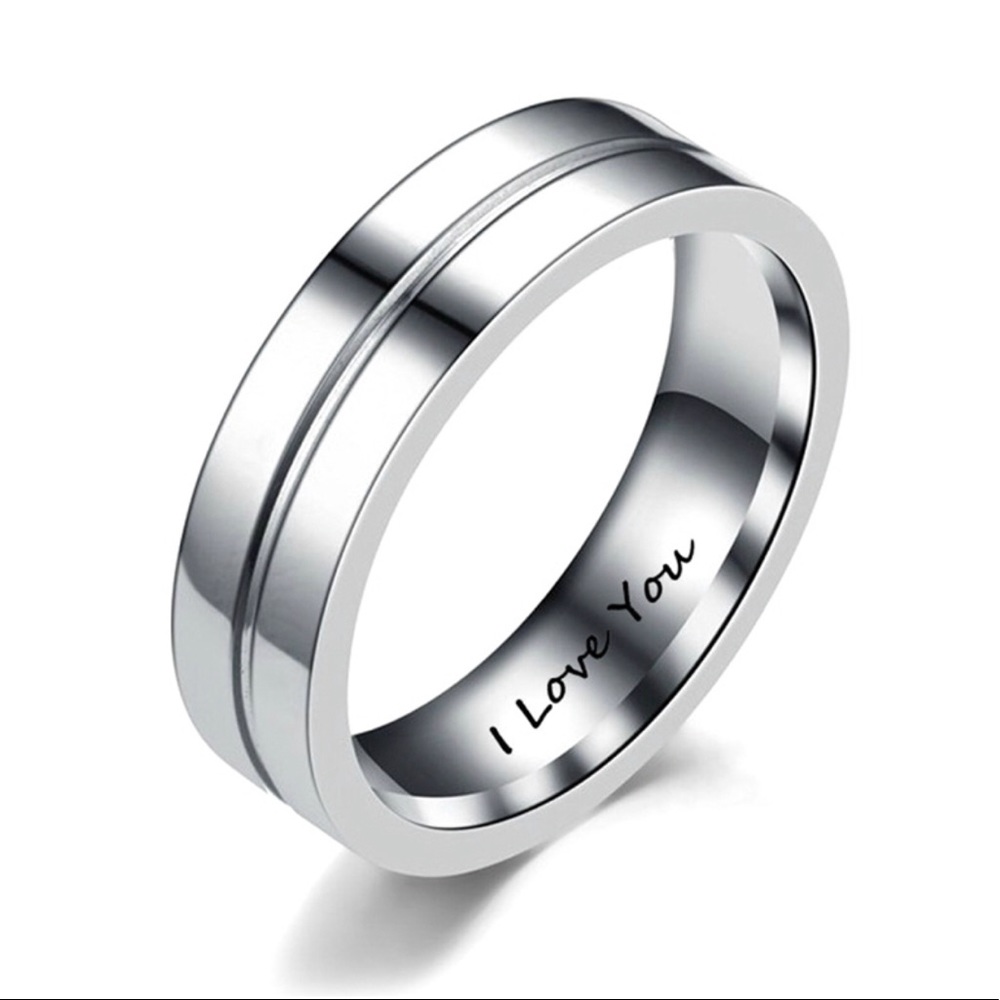 Stainless Steel I Love You Ring Couple Ring Lovers
